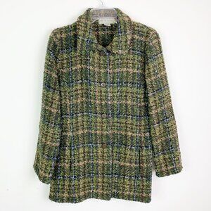 Vintage Weave of the Irish Wool Boucle Knit Tweed Shacket Blazer S